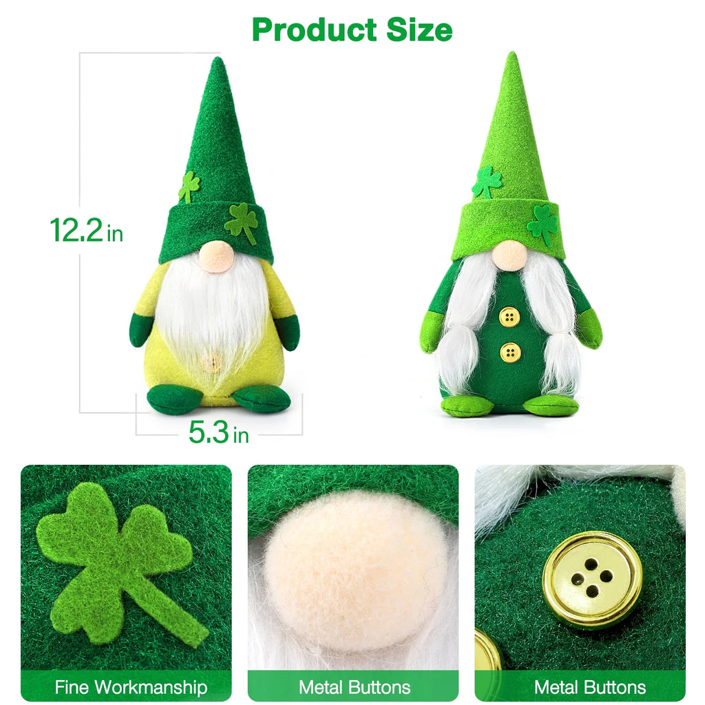 2Pcs Green Gnome Plush Decorations S8891
